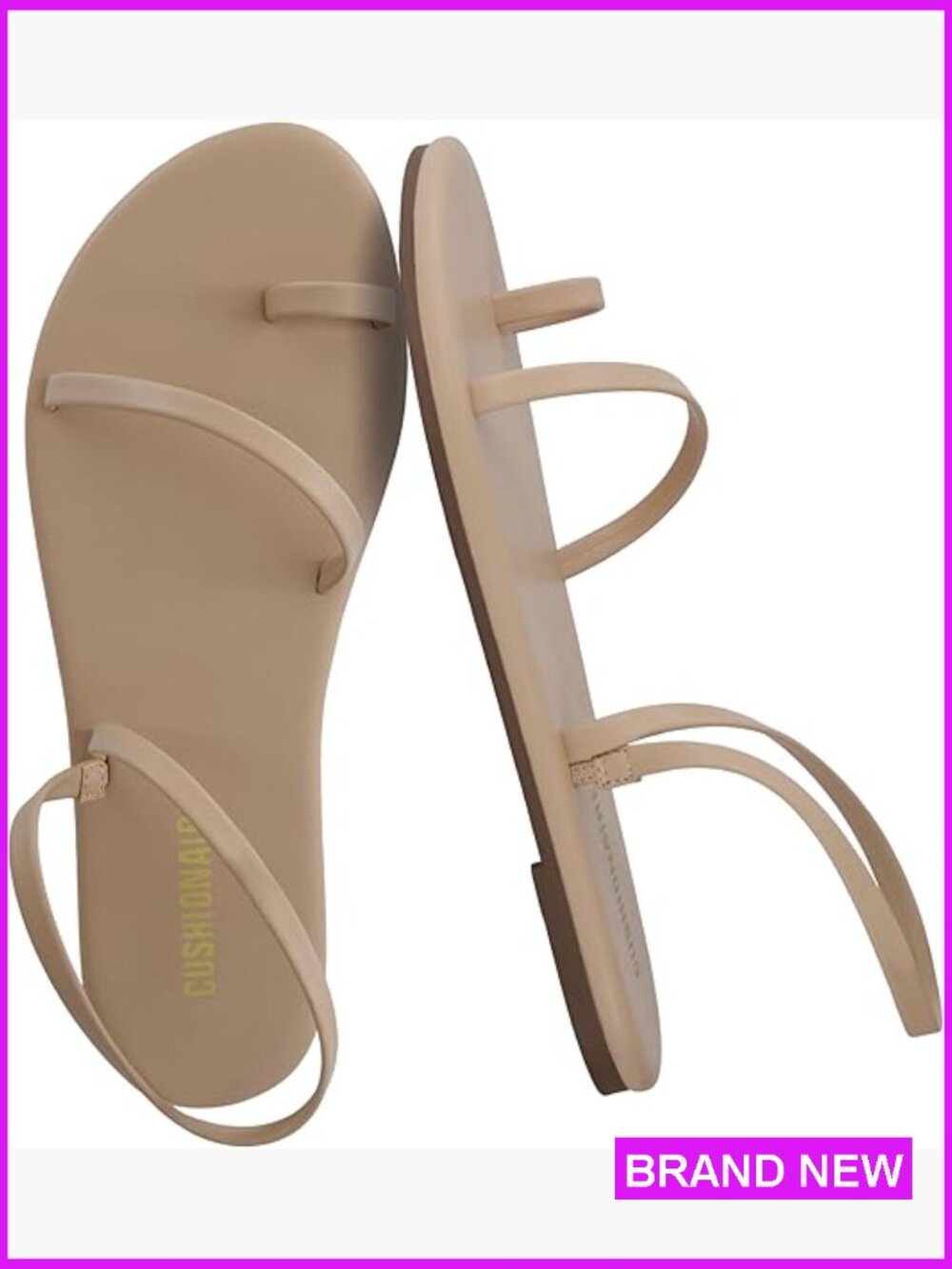 Flat Strappy Sandals Comfortable Dressy Slip-On Summer Memory Foam